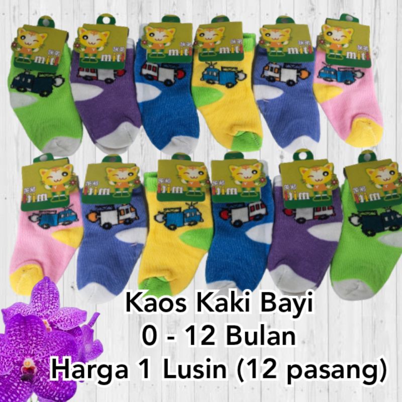 Kaos Kaki Pendek Miti Bayi Baru Lahir (Harga 1 Lusin : 12 pasang) New Born 0-12 Bulan Murah Kado