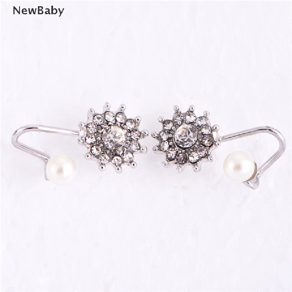 1 Pasang Anting Stud Hias Mutiara Berlian Imitasi Untuk Wanita