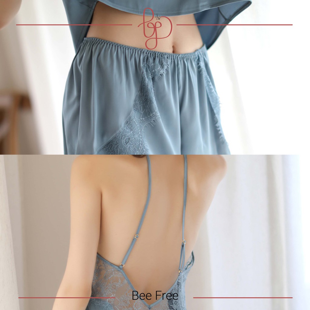 MOLA Setelan Wanita Baju Tidur Wanita Dewasa Sexy Piyama Size Lingerie Set Bikini Baju Haram Wanita Satin Premium Atasan dan Celana-3