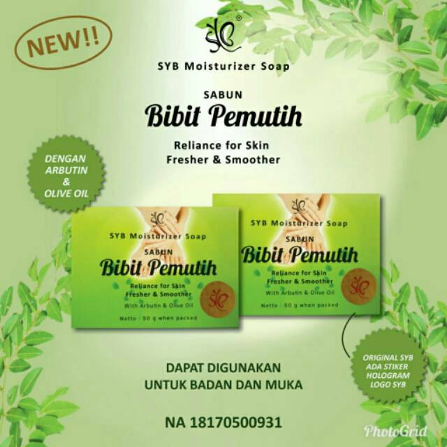 SABUN BIBIT PEMUTIH SYB ORIGINAL BPOM - SABUN PEMUTIH BADAN