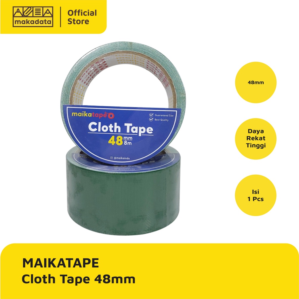 

LAKBAN LINEN / CLOTH TAPE HIJAU MAIKATAPE 48MM MURAH