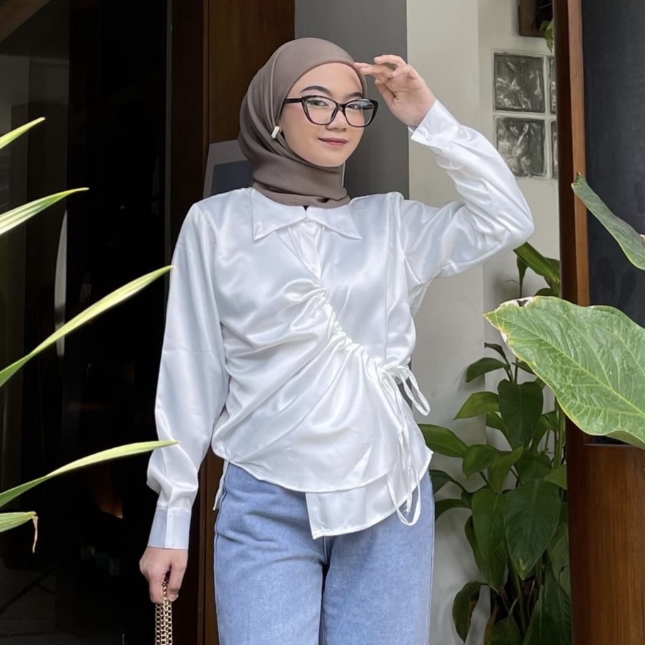 SILFA TOP BLOUSE // KEMEJA WANITA VARIASI KERUT SAMPING