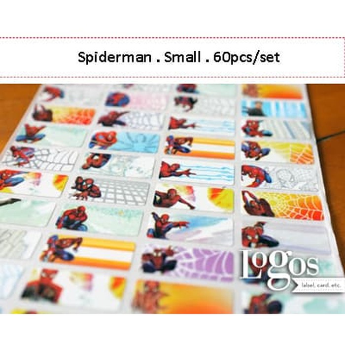

HNVHH879 Spiderman Sticker. Name Label Small. Stiker nama anak lucu
