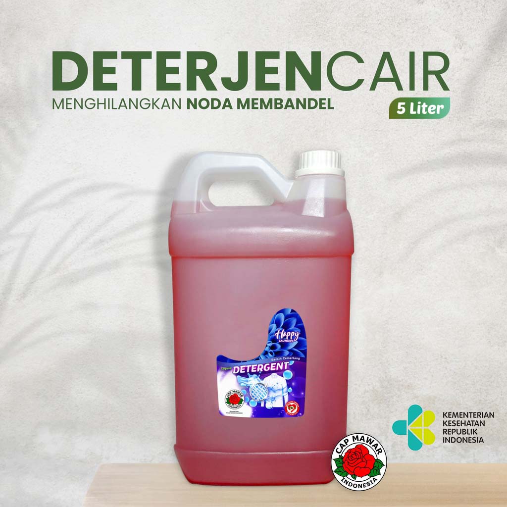 Deterjen Cair Laundry PREMIUM Liquid Detergent Refill 5 Liter Happy Laundry - IZIN KEMENKES