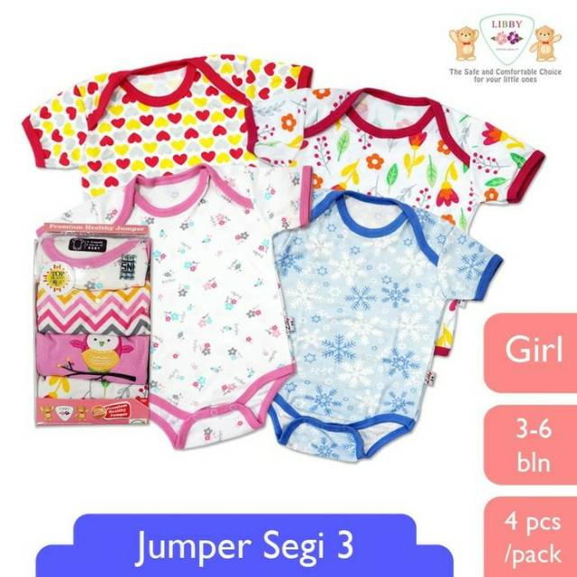 LIBBY PREMIUM 3in1 JUMPER SEGITIGA BOY AND GIRL / BODYSUIT LIBBY PREMIUM 3in1