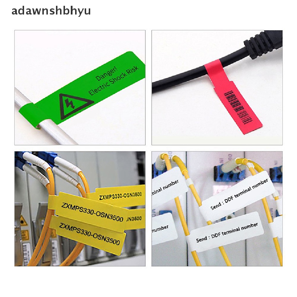 Adawnshbhyu 150Pcs/5 Lembar Label Kabel Wire Marking Network Tag Stiker Laser Tahan Air