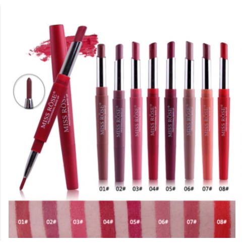 Miss Rose Lasting Long Multifunct Makeup Pencil Waterproof Pen Lipstick Lip Matte Liner