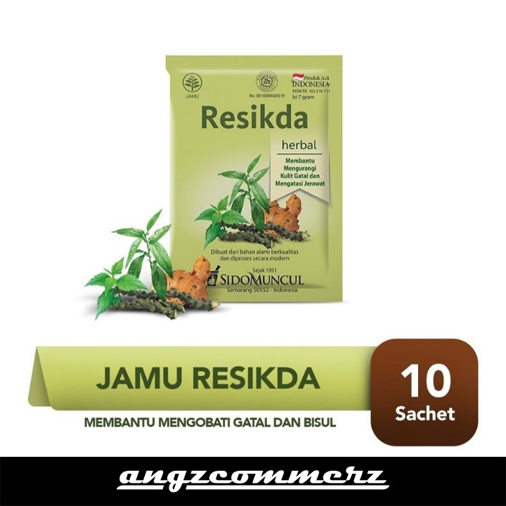 

SIDOMUNCUL Jamu Resikda Jamu Herbal Untuk Mengobati Gatal Bisul Jewarat 10 Sachet