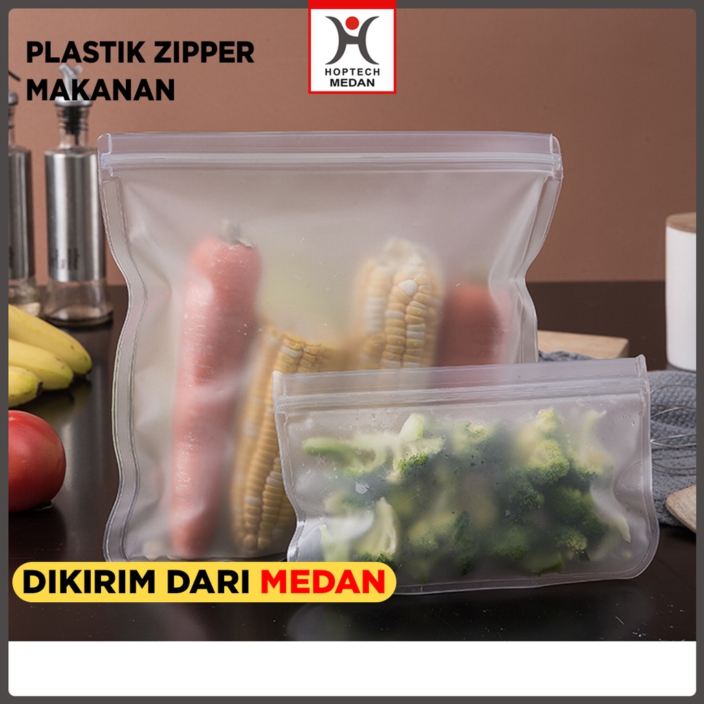 Reusable Silicone Food Bag Kantong Penyimpanan Makanan Kedap Udara Zipper Pouch / Kantong makanan FOOD STORAGE