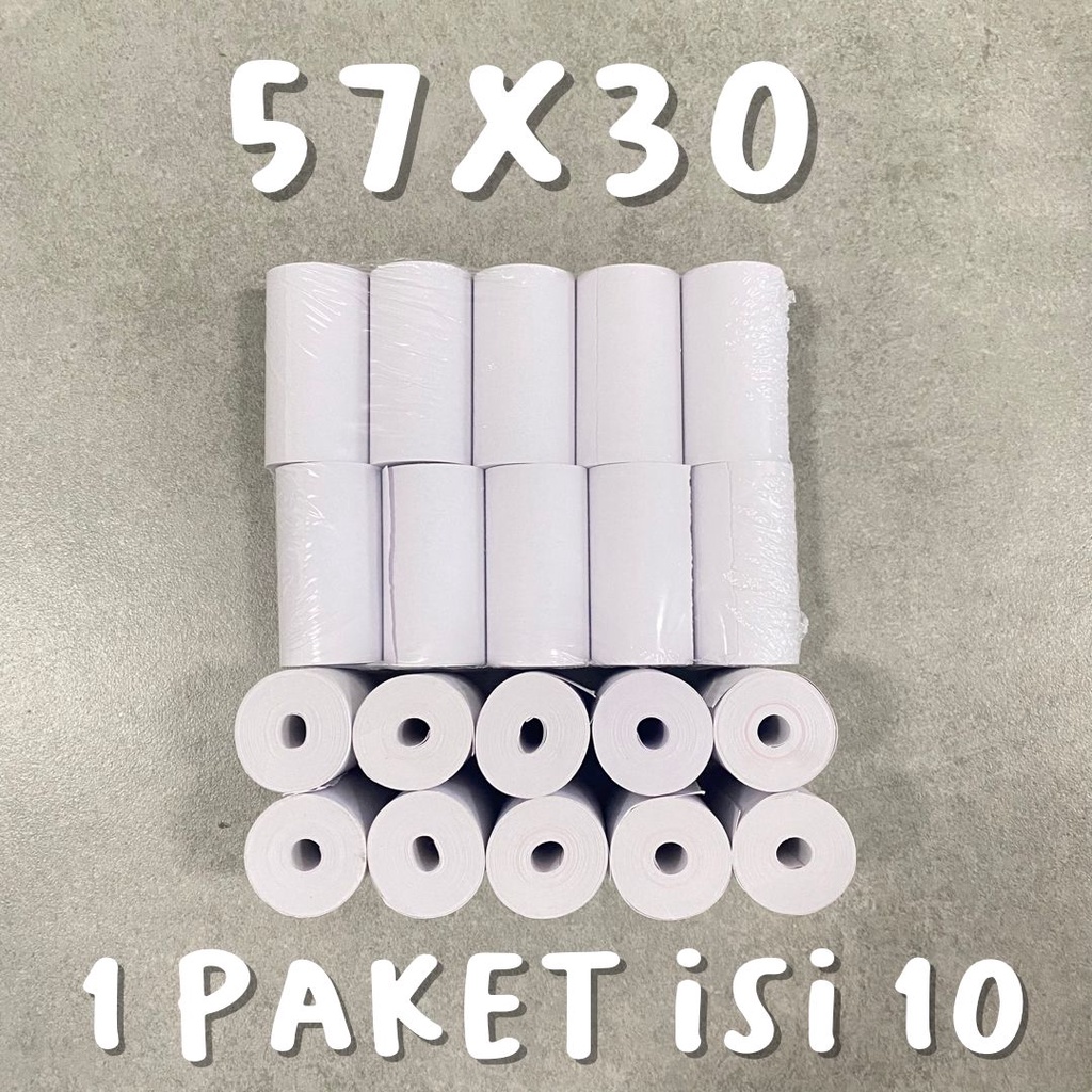 (READY) 57X30 Kertas Struk Thermal Paper Rol 1 paket uk 57x30 57X40 57X50 (PILIH VARIASI)