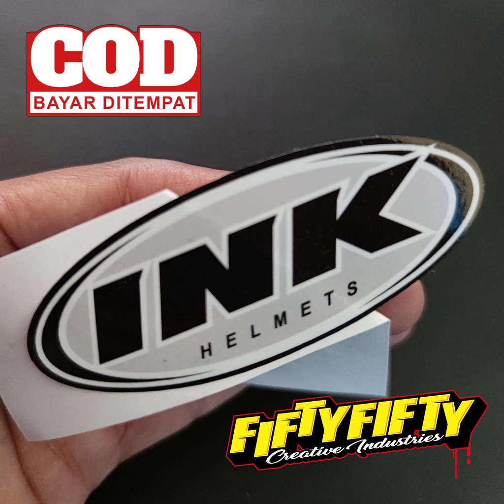 Stiker Print Cut Helm INK Stiker Printing Laminasi Glossy Tahan Air Stiker Motor Mobil Helm Sudah Membentuk Pola Desain