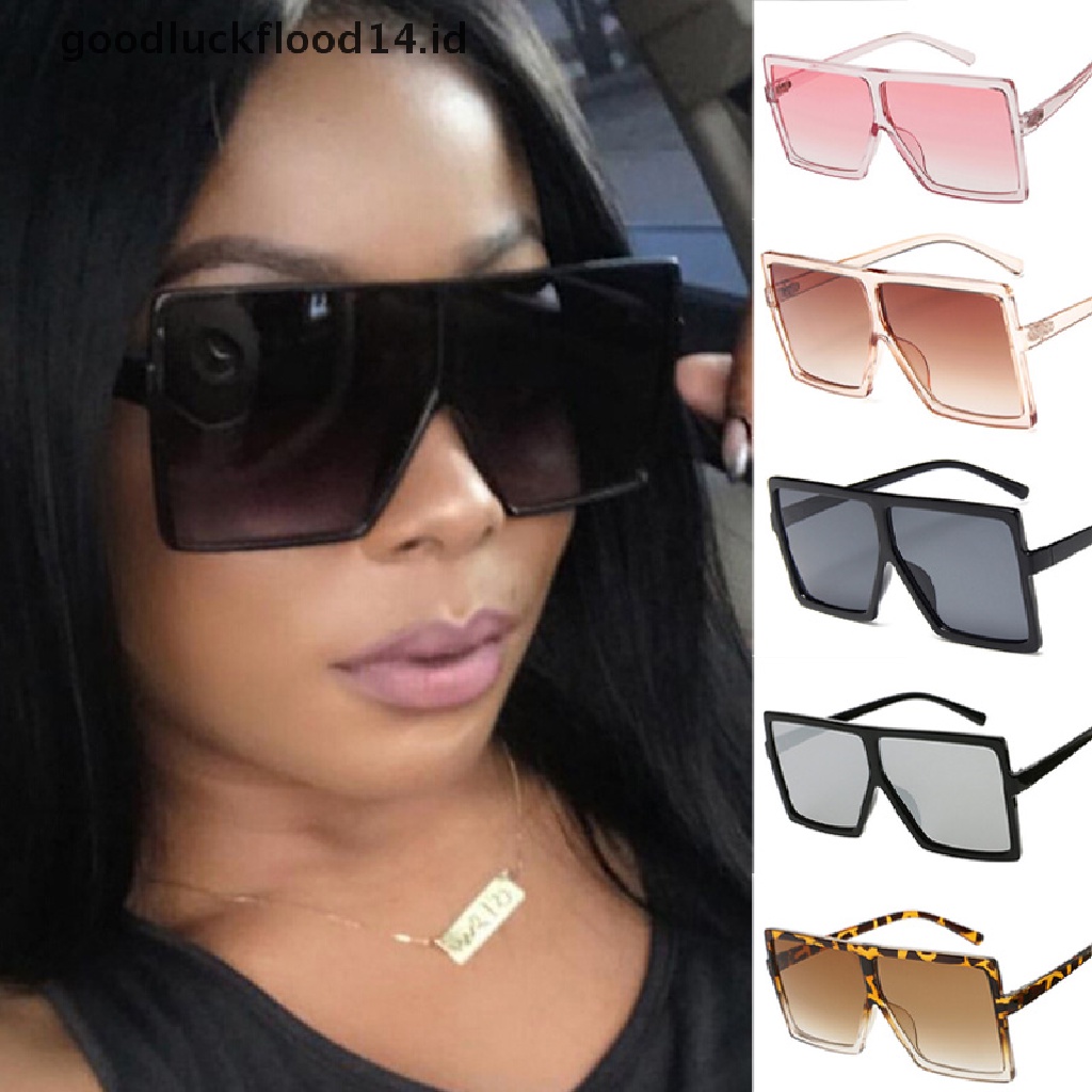 [OOID] Big Square Sunglasses Women Men Vintage Metal Oversized Shades Eyewear New ID