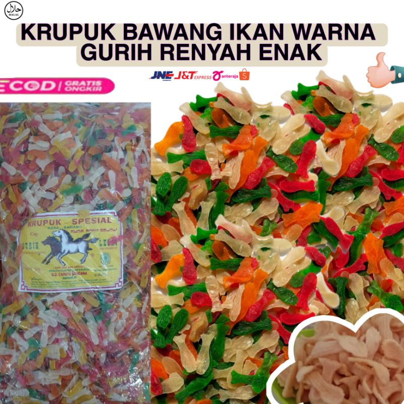 

KERUPUK Bentuk Ikan Warna warni Mentah Krupuk Renyah Enak Gurih