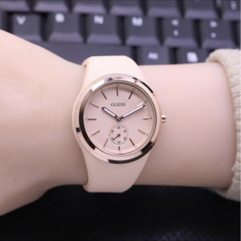 (SS) Jam Tangan Wanita FAshion Rubber Guess Detik Bawah OFF Hiasan GUS-28