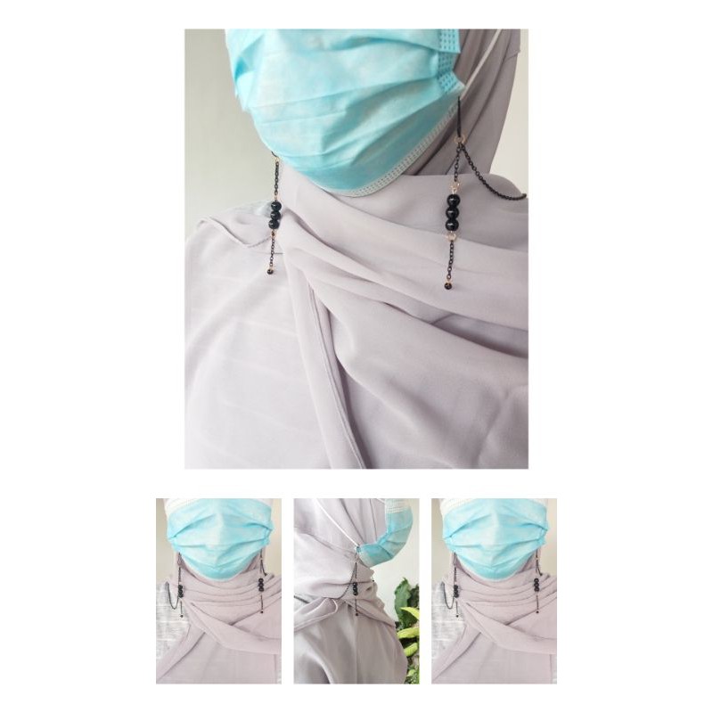 STRAP MASKER MUTIARA BESAR & RANTAI/ TALI MASKER / KALUNG MASKER