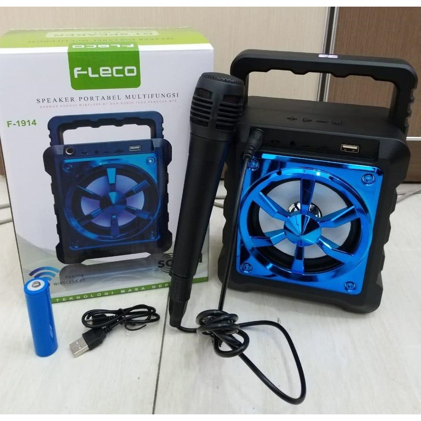 FLECO SPEAKER BLUETOOTH + Mikrofon / MIC KARAOKE FLECO F-1914 promo