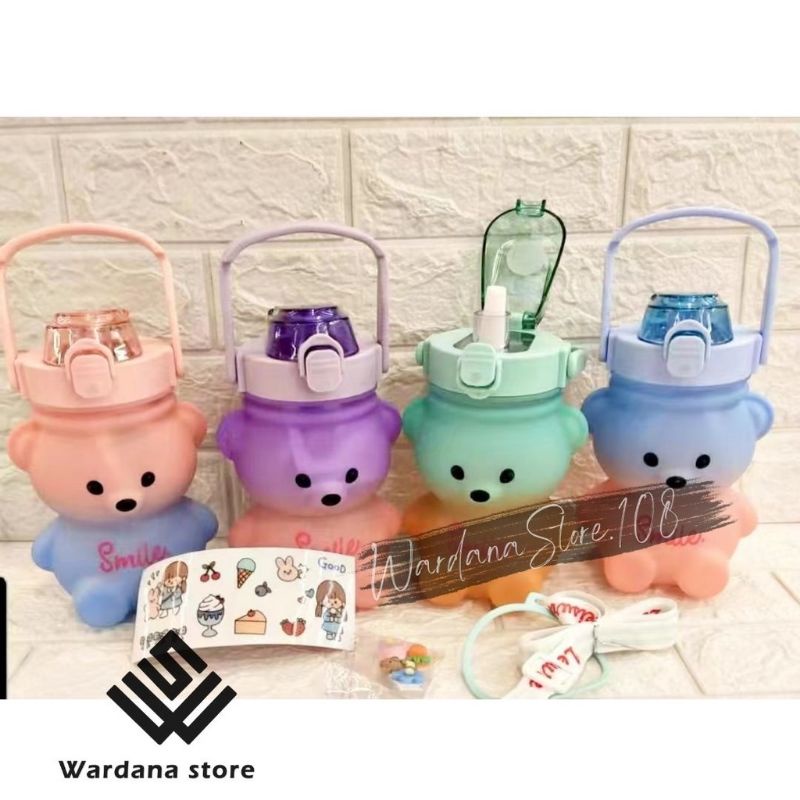 .・botol minum viral gemoy bentuk boneka+stiker゜・