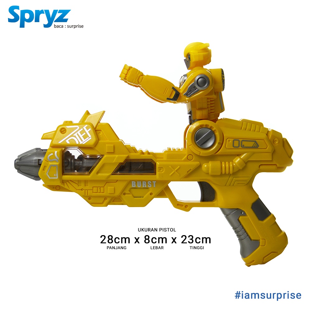 Spryz Revamp Yellow Strike Mainan Pistol Transformer