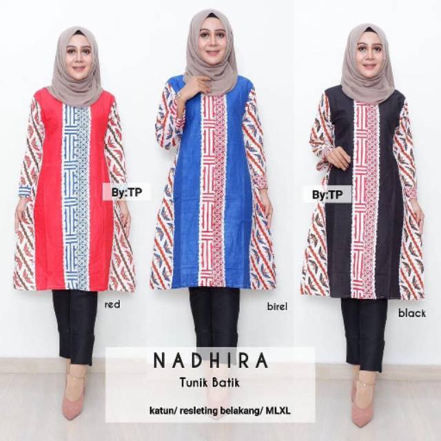 NADHIRA TUNIK BATIK CANTIK MODERN / Fashion Muslim Wanita Batik Seragaman Batik Kerja Kantor