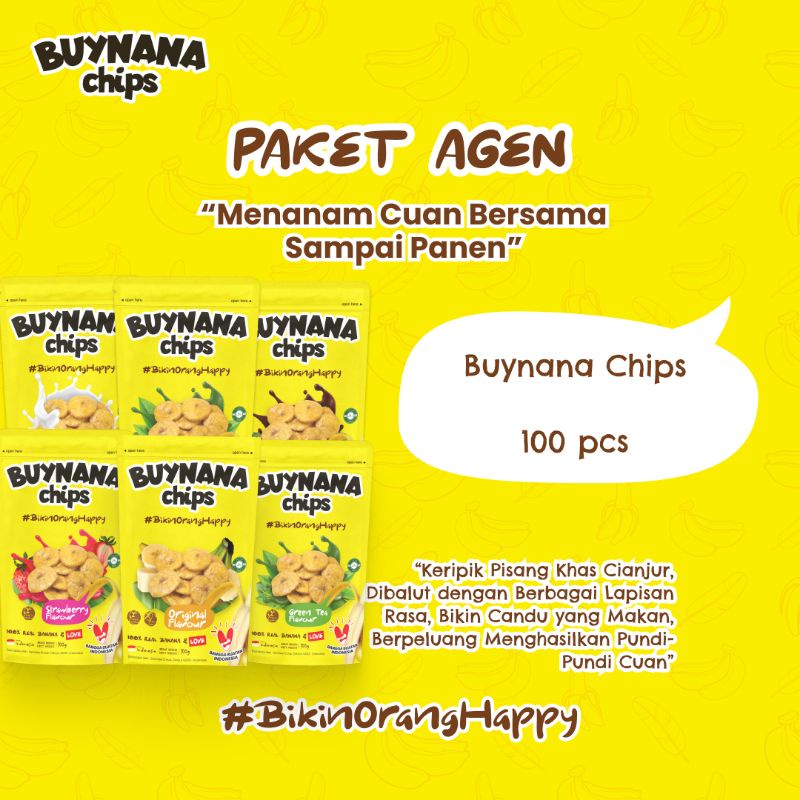 PAKET AGEN BUYNANA CHIPS 100 PCS