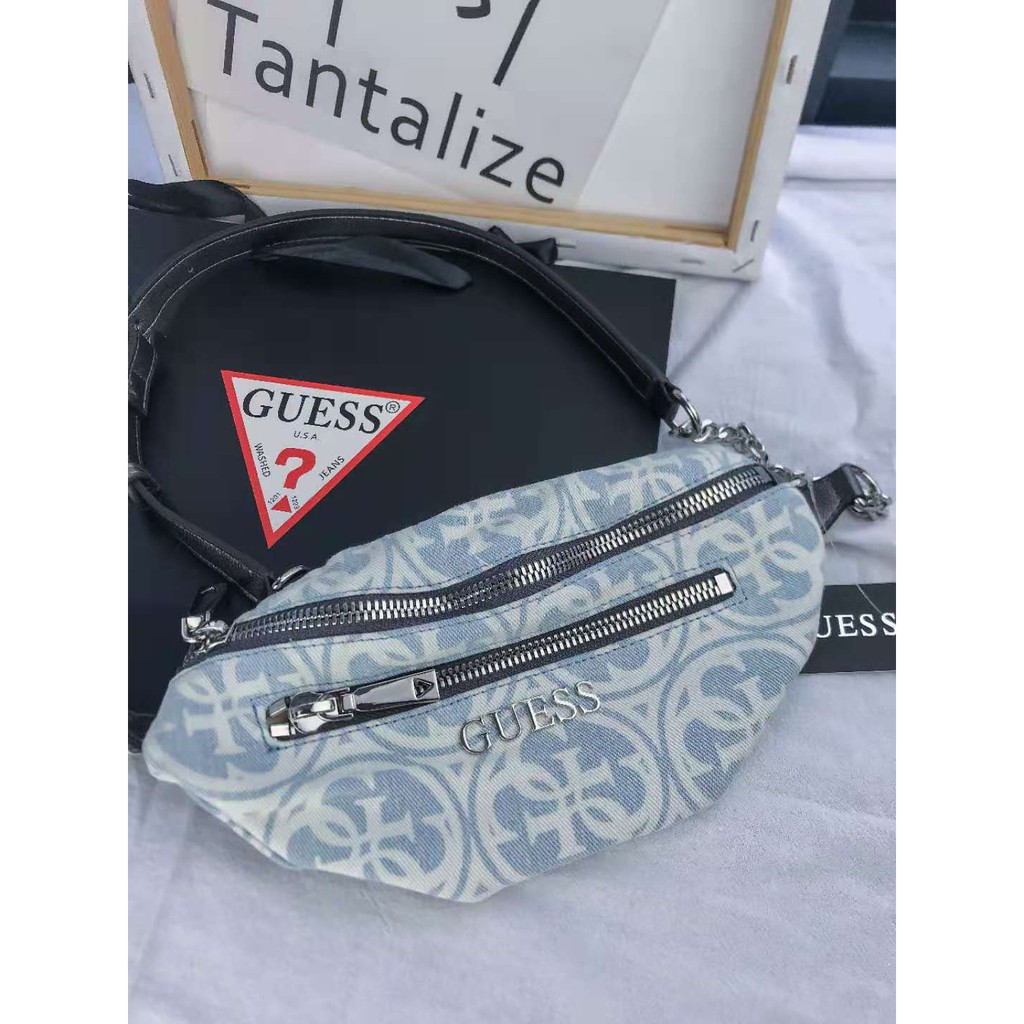 (PGBAGS)TAS PINGGANG/WAISTBAG GGUESS FASHION WANITA TALI RANTAI MIX PU #225838