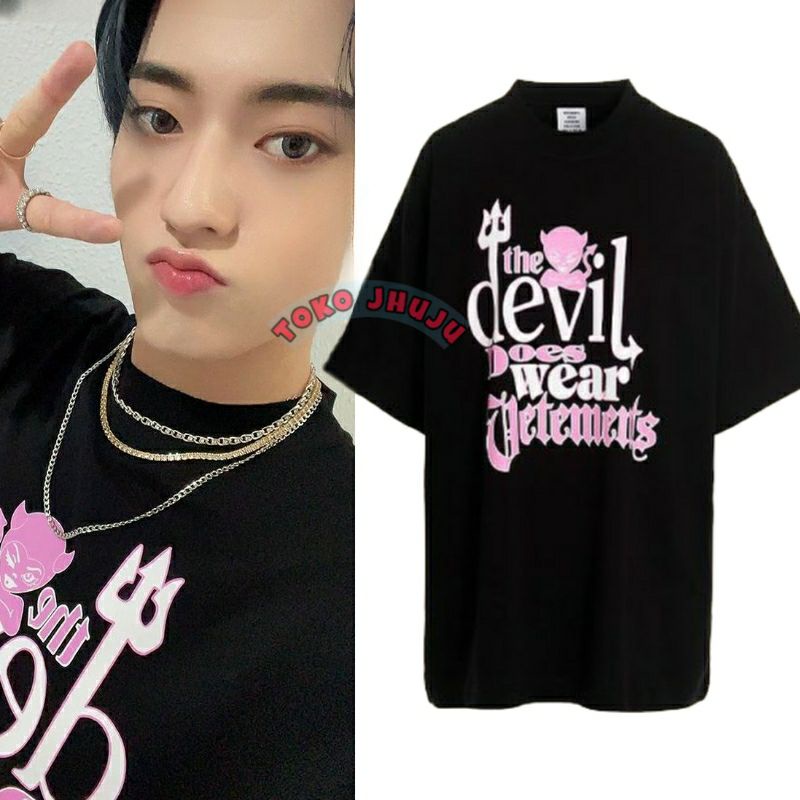 Baju Kaos Treasure Haruto srtyle THE DEVIL DOES WEAR Print DTF