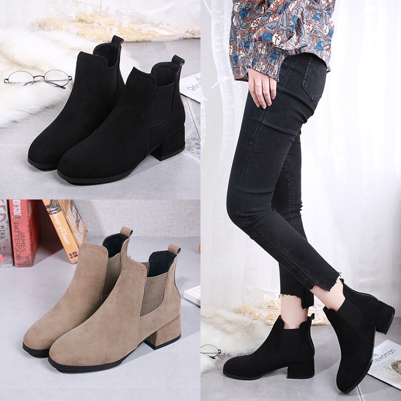 SEPATU ANKLE BOOTS IMPORT WANITA KOREA ORIGINAL 35-41 JY12