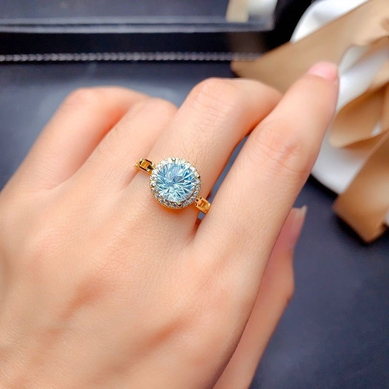 Fashion Natural Blue Topaz Ring