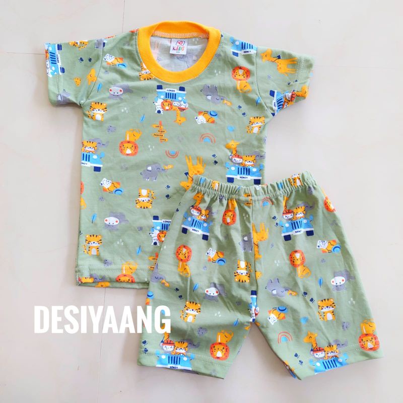 Grosir 10pcs Setelan Qkids Size Xs Usia 5-20 bulan Lengan Pendek Celana Pendek bahan Libby