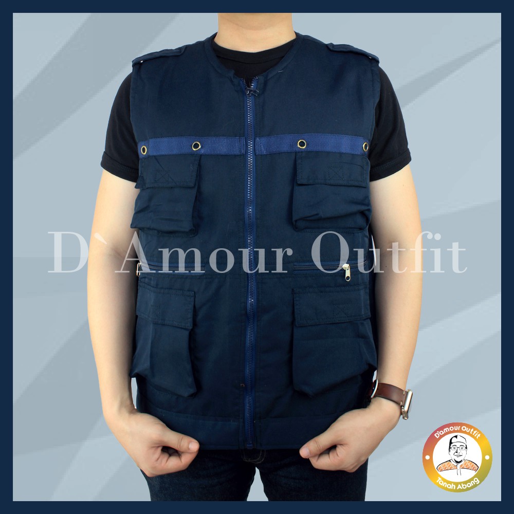 Rompi Kerah Outdoor Casual Pria Polos Kanvas Body Vest Gunung Tactical Lapangan Cowo Jaket Cargo Motor Cowok Dewasa Hitam Navy Murah Zoo Keeper K3 Ojol Grab Gojek Relawan Anis Baswedan Jumbo Katun Jeans Rajut Knit Army Anak Anti Air Angin Touring Import