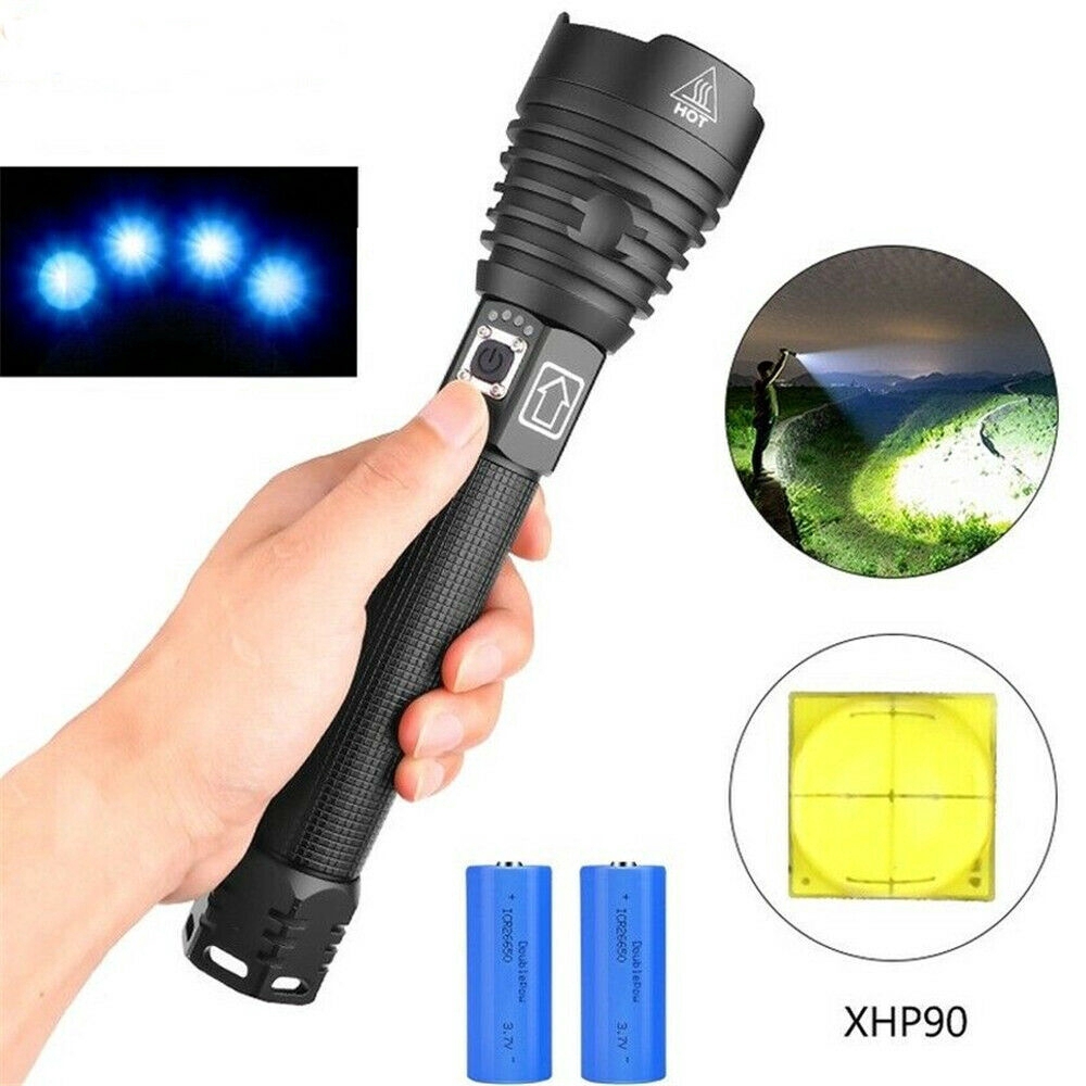 ✫〖ready to ship/COD〗✫  Lampu Senter LED 200000lm Rechargeable USB Zoomable xhp90