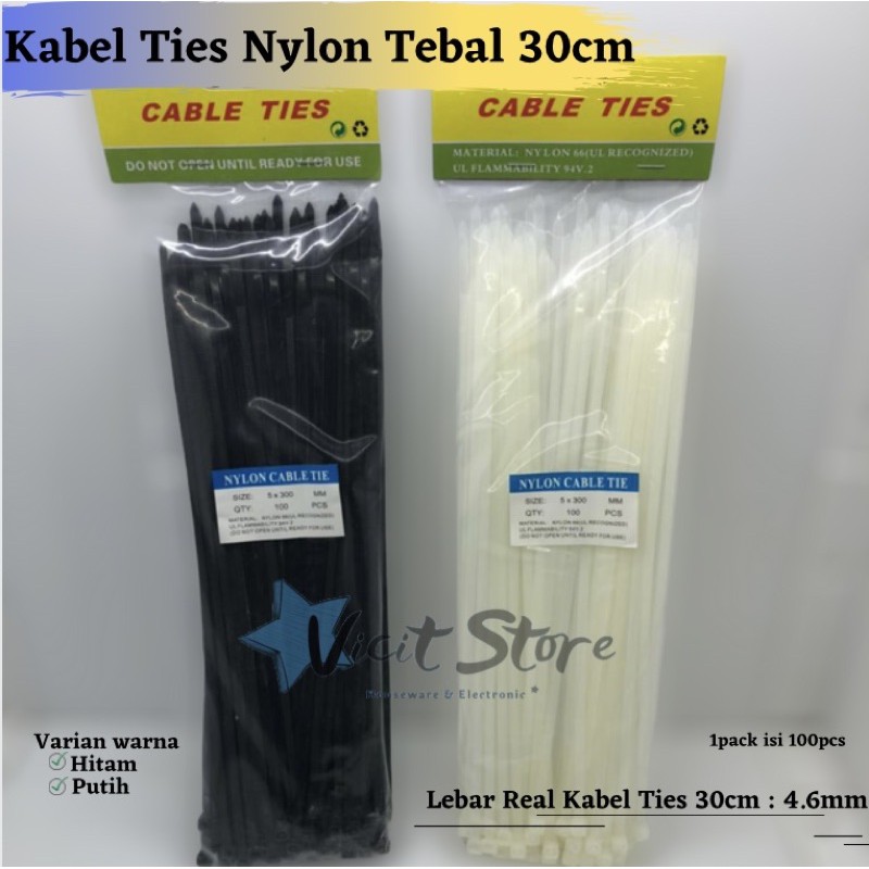 Kabel Ties 30cm x 4.6mm Nylon Tebal Garfiell