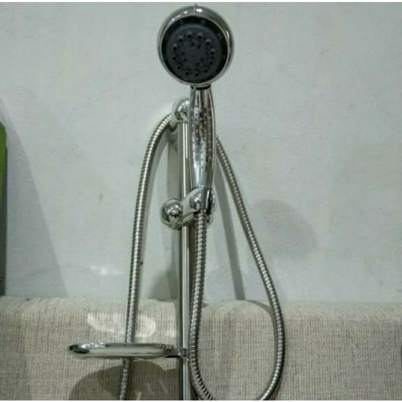 Shower Tiang Stainless + Kran Cabang/ShowerSet Kamar Mandi