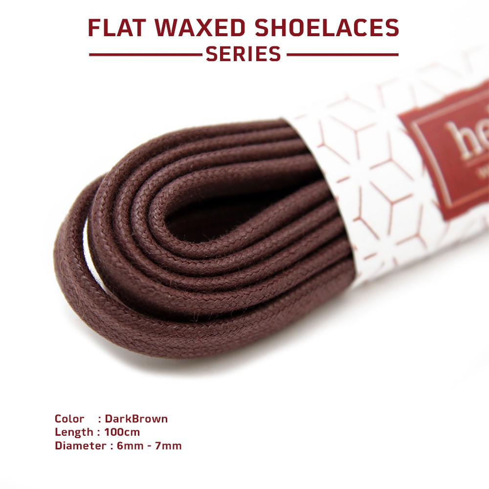 Tali Sepatu Sneakers | Tali Sepatu Lilin Gepeng Coklat Tua