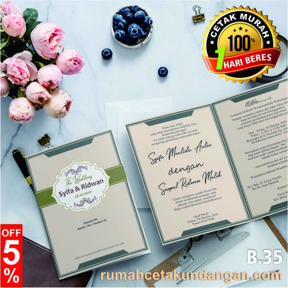 [B.35] CETAK UNDANGAN PERNIKAHAN MURAH, UNDANGAN CUSTOM, VINTAGE, RUSTIC, MODERN, ELEGANT, UNIK