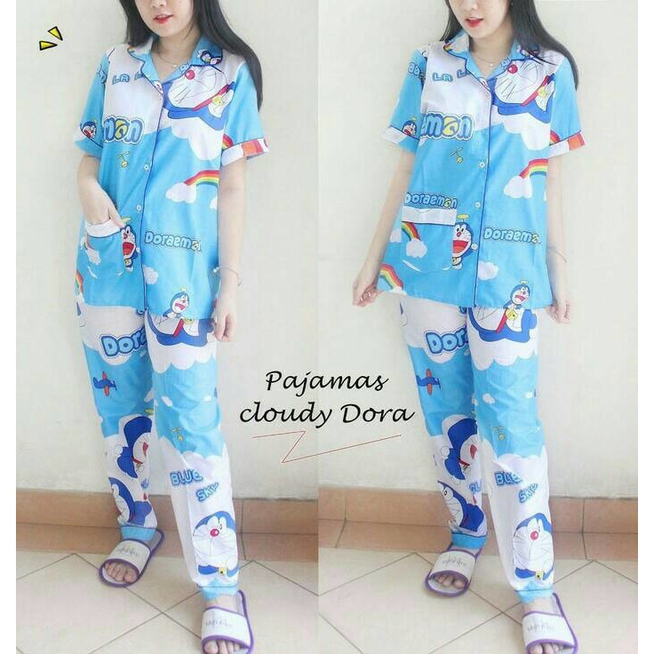 piyama doraemon dewasa / piyama doraemon wanita / piyama murah / baju