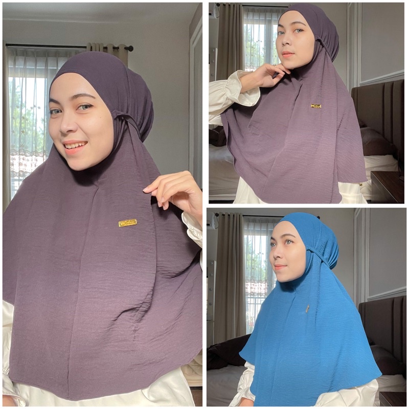 QORY BERGO HIJAB INSTAN ELEGANT bergo instan crinkle airflow kerudung bergo maryam