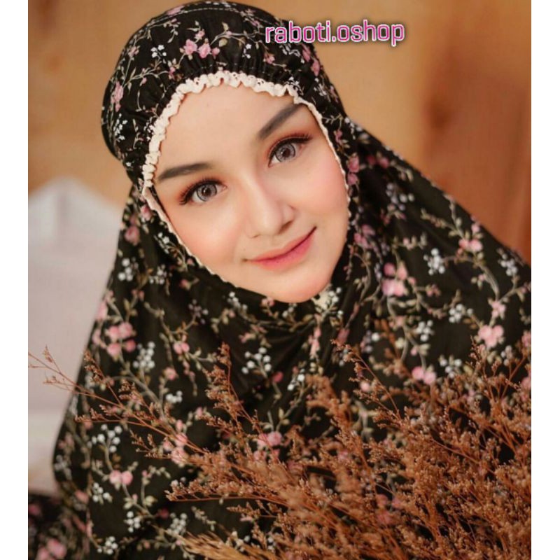 MUKENA SHABBY MEWAH CECIL HITAM JUMBO