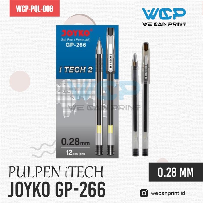 

Berkualitas Joyko Itech 2 Gp 266 0.28 Joyko Pulpen I Tech 2 Gp 266 12 Pcs Hemat