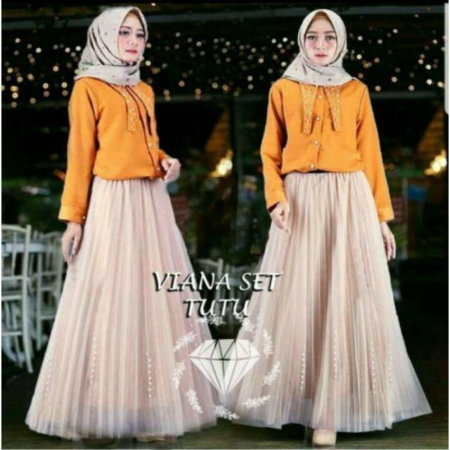 SET ROK VIANA TUTU, BALOTELI, GAMIS HIJAB MUSLIM, DRESS