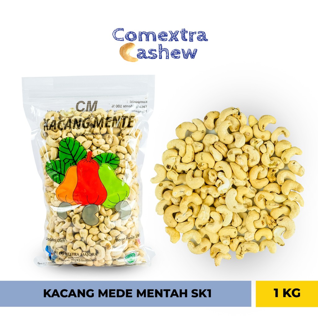 

Kacang Mede Comextra Mentah Utuh SK1 1Kg - Cashew Kacang Mente / Mete Comextra Majora