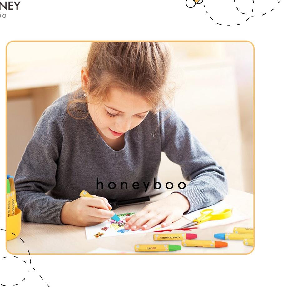 

⇁ Honey Boo - Crayon Anak Mewarnai 24 Warna Krayon Oil Pastel Desain Barrel ヾ