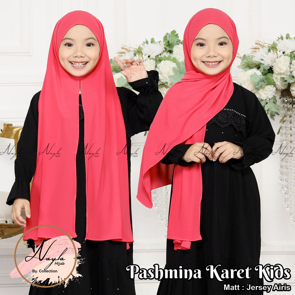 KERUDUNG PASHMINA INSTAN KARET KIDS HIJAB INSTAN ANAK JERSEY AIRIS TERBARU NAYLA HIJA'B