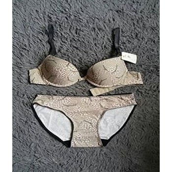 Bra set with panty FMN Anthea heart print with Emporio Armani grey