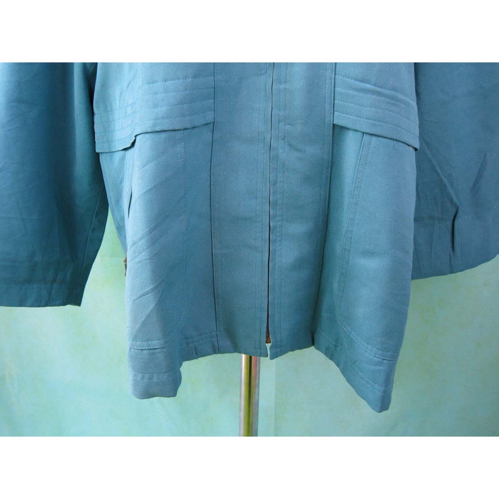 JK-34 (XL) jaket luaran wanita import big size jumbo water blue