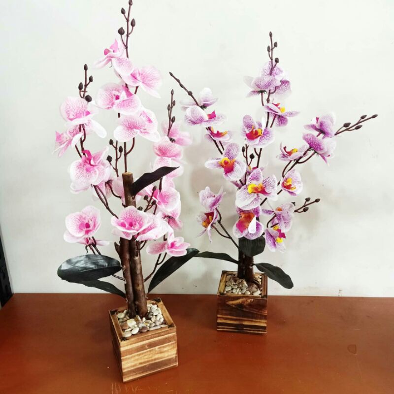 Bunga bonsai pohon anggrek bunga artificial bunga palsu bunga hias pot bunga