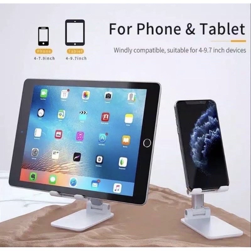 FOLDING DESKTOP PHONE STAND HD-23 / PHONE HOLDER / PHONE HOLDER STAND HP DI MEJA