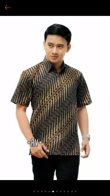 Bswart Batik Hrb026 Kenongo Hem Pendek Padi Pekalongan M L Xl Batik Pria Murah Modern Grosir Eceran