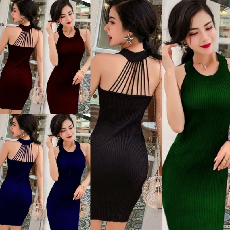 MINI DRESS RAJUT BELAKANG TALI RAJUT DRESS RAJUT BODYCON DRESS TANKTOP RAJUT SEXY DRESS BACKLIST 12