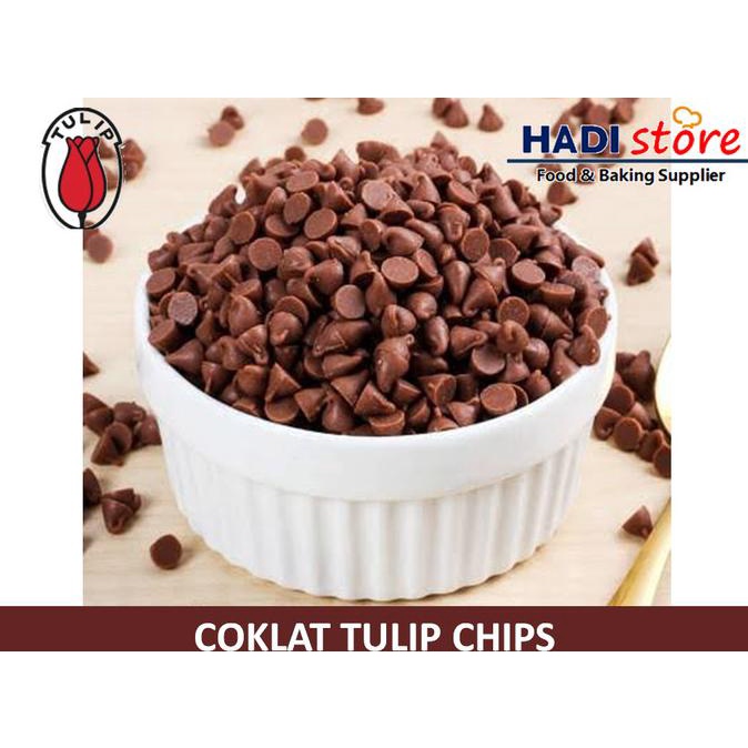 

TULIP Dark Choco Chip 500 gr (Repack), coklat chip PREMIUM